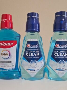 New Bundle Colgate Total & Crest Pro-Health Mouthwash (3 Bottles 500ml Ea)